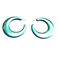 blue and silver hoop earrings