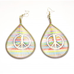 peace and love dangling earrings