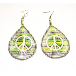 peace and love dangling earrings