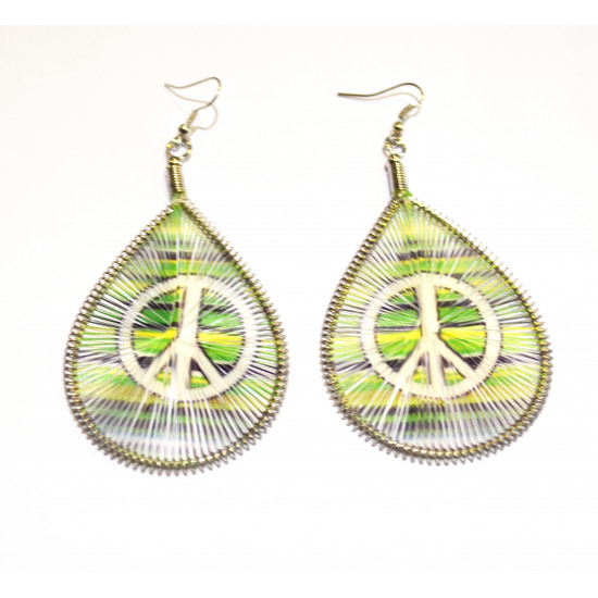 peace and love dangling earrings