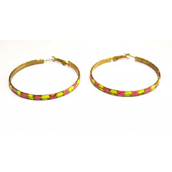 yellow and rose gold hoop earrings