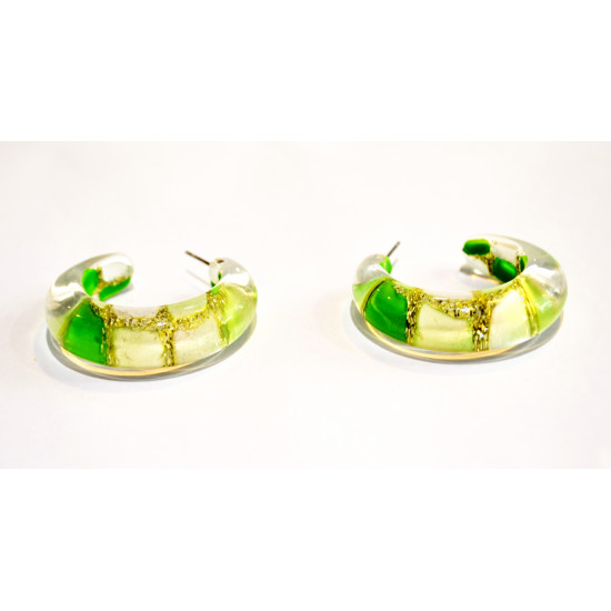 Green hoop earrings