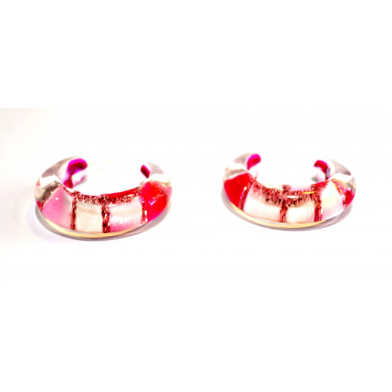 pink hoop earrings