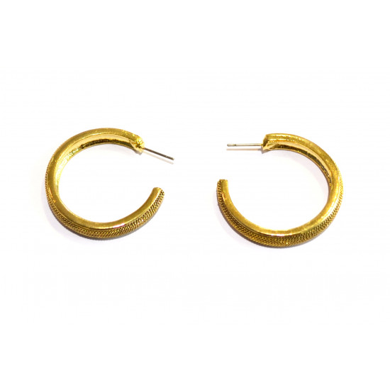 golden metal earrings