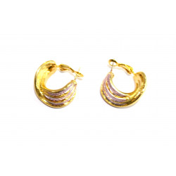 gold and purple hoop earrings