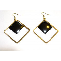 black and gold diamond earrings