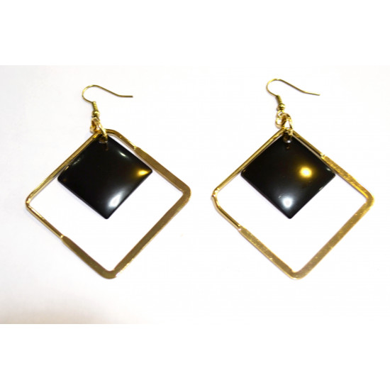 black and gold diamond earrings