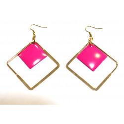 fuchsia and gold diamond earrings
