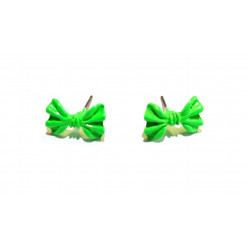green knot earrings