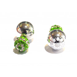 two-sided pearl-shamballa flower earrings