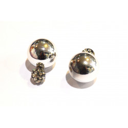 two-sided pearl-shamballa flower earrings