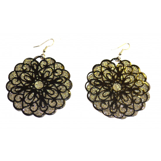 flower rhinestone earrings