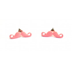 light pink mustache earrings