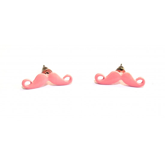 light pink mustache earrings