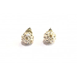 white shamballa earrings