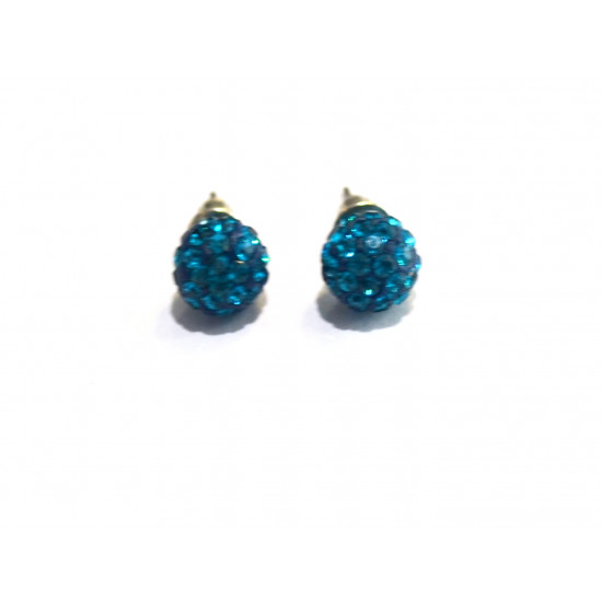 blue shamballa earrings