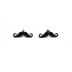 black mustache earrings