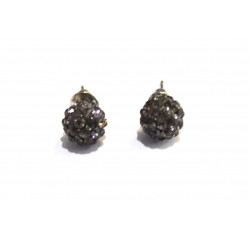 grey shamballa earrings