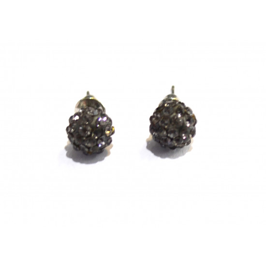 grey shamballa earrings