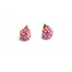 pink shamballa earrings