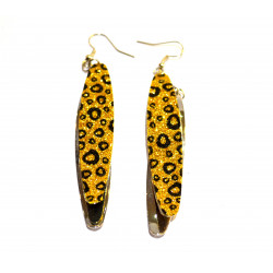 leopard rhinestone earrings