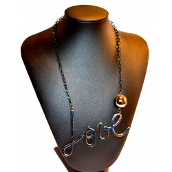 metal love necklace
