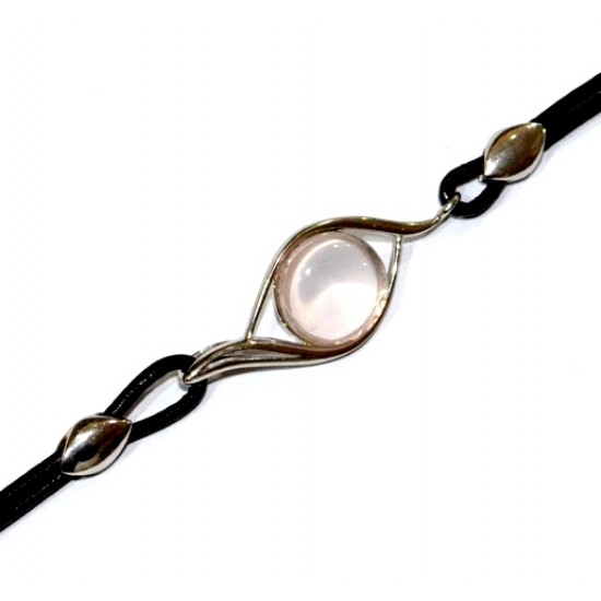Sterling Silver Rose Quartz Bracelet B-46-02