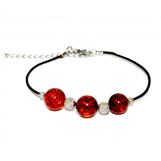 bracelet ambre argent