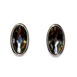 gray rhinestone clip-on earrings