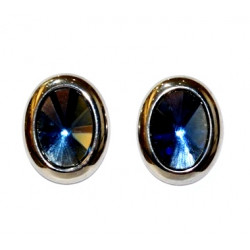 Blue rhinestone clip-on earrings
