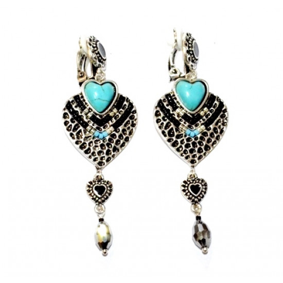 turquoise clip-on earrings
