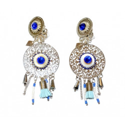 Blue clip-on earrings