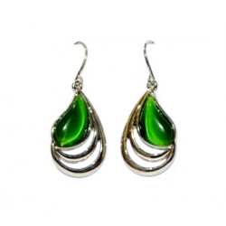green cat eye earrings