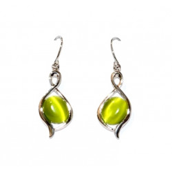 green cat eye earrings