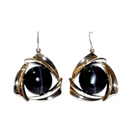 black cat eye earrings