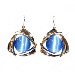 blue cat eye earrings