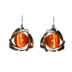 boucles d'oreilles oeil de chat orange