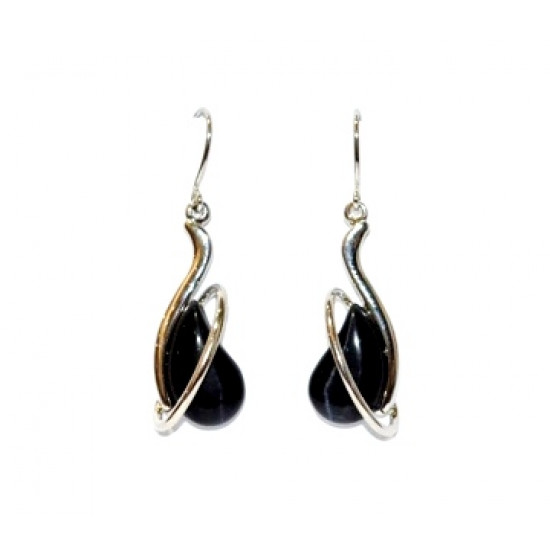 black cat eye earrings