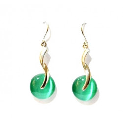 green cat eye earrings