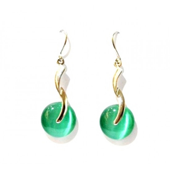 green cat eye earrings