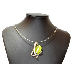 necklace cats eye green