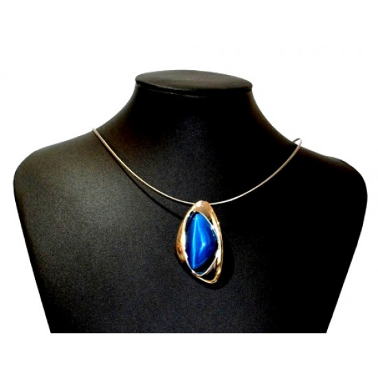 necklace cats eye blue