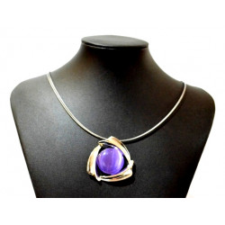 necklace cats eye purple