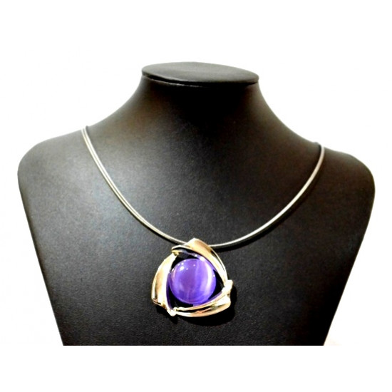 necklace cats eye purple
