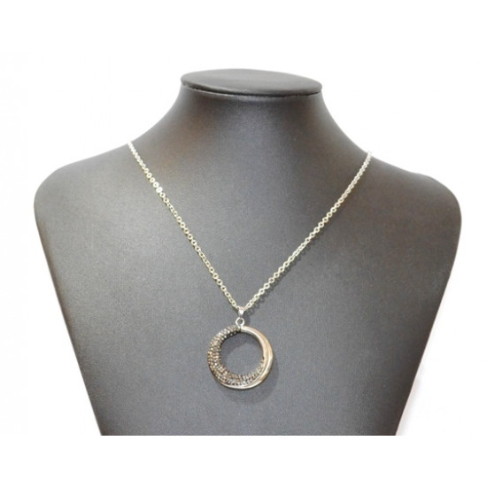 silver and gray rhinestone necklace