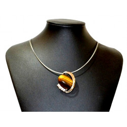 silver tiger's eye necklace
