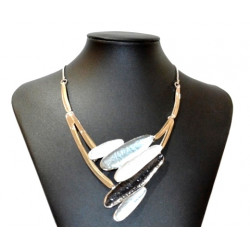 black and white murcia necklace