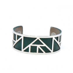 Bracelet 25mm green / silver
