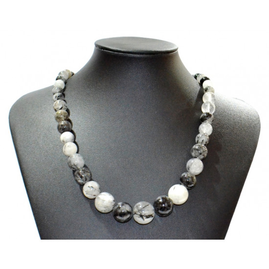 cascading tourmaline and quartz necklace 6-16mm