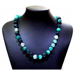 collier agate 10mm vert